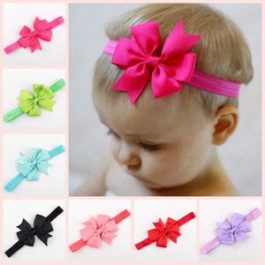 18 Renkler Yenidoğan Kızlar Bow Hairband Kırlangıç ​​Katı Renk Lastik Kafa Şapkalar Headwrap Çocuk aksesuarları Fotoğraf Dikmeler M2274