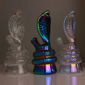 Кальяны, маленькие 6,5-дюймовые стеклянные мини-бонги для воды, три разных цвета в форме змей