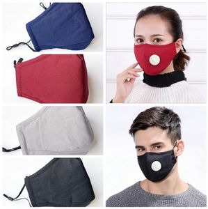 Pamuk Yeniden Kullanılabilirlik Yıkanmış Maske Ayarlanabilir Saf Renk PM2.5 Yetişkin Açık Preptektif Ağız Kapak Ile Solunum Filtresi Maskeleri LJJP182