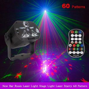 60 Desen RGB LED Disco Işık 5V USB Lazer Projeksiyon Lambası Aşamalı Aydınlatma Gösterisi Ev Partisi KTV DJ Dans Pisti