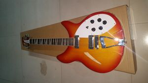 Kırmızı elektro gitar içi boş gövde çin özel dükkanı güzel ve harika 22 yıpratmak ahşap fingerboard gül yapımı