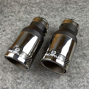 1 Piece Remus Label Carbon +ABS Wolf Style Exhaust Muffler Tips Universal End Pipes For Porsche V-W BMW AUDI Nozzles Tails Rear Pipe