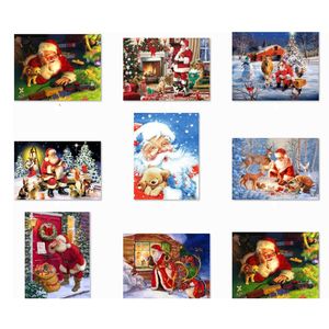 5D DIY Рождество Полный Дрель Rhinestone Алмазный живописи наборы для вышивки крестом Санта-Клаус снеговика Home Decor JK2008KD