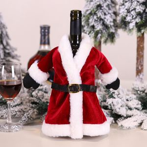 Красный рождественский плащ для вина бутылка пакет повесить на рождественские украшения праздничные вечеринки домашний декор корабль корабль