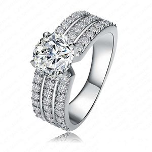 Anel de moda nova moda zircão de cobre anéis de casamento platinum rosa em ouro atacado