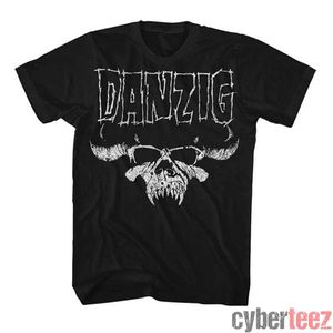 Camisetas masculinas DANZIG Skull Distressed T-Shirt Misfits Glenn Authentic Rock S-2XL