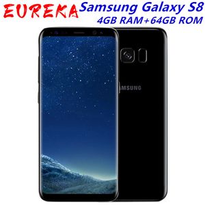 Orijinal kilitsiz Samsung Galaxy S8 SM-G950F 4G LTE Mobil telefon 64 GB 5.8 İnç Tek Sim 12MP 3000mAh S-serisi akıllı telefon