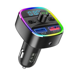 QC3.0 Автомобильный комплект Bluetooth 5.0 без рук FM-передатчик Dual USB быстрое зарядное устройство MP3 Player 5V / 1A светодиодный дисплей T25S T25