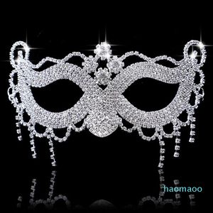 Hanzi_masks luxo elegante diamante rhinestone máscara sexy hallowmas venetian máscara de bauta metade face festa de dança máscara masquerade cosplay decor