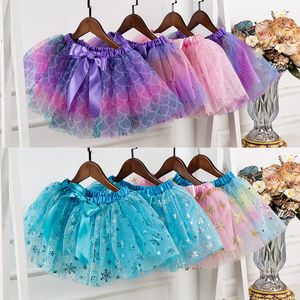 20 Renkler Moda Bebek Çocuk Tutu Elbise Kızlar Prenses Yıldız Glitter Etek Çocuk Şifon Sequins Parti Dans Frocks Bale Etekler M2821