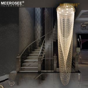 Çağdaş Merdiven Tavan Monte Işık Fikstürü İç Dekorasyon Temizle Kristal Avize Işık Restoran Otel Lambası Parlaklık MD2201