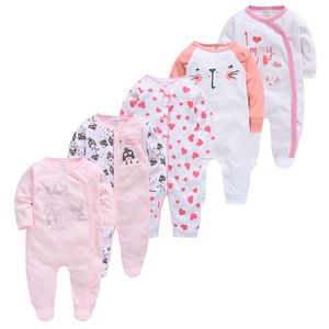 5 шт., пижамы для маленьких мальчиков и девочек, хлопковые дышащие мягкие пижамы для новорожденных, детские пижамы LJ200827