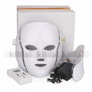 Портативный 7 светодиодный свет Фотон PDT Therapy лицо красоты машины LED для лица шеи маска с микро отбеливания кожи Омоложение