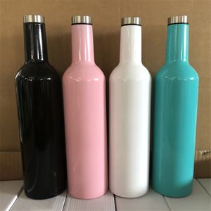 25oz 750ml Wine Bottle Water Flask Champagne Glass 304 Stainless Steel Mug Double Wall Insulated Vacuum Thermal 2 Styles Optional
