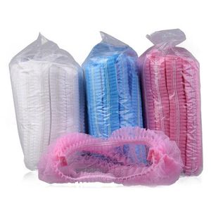 100pcs/lot Disposable Dust-proof Caps One-Off Elastic dust-proof Non-woven Hat Beauty Salon Cap Chef Hat Hotel Cleaning Supplies