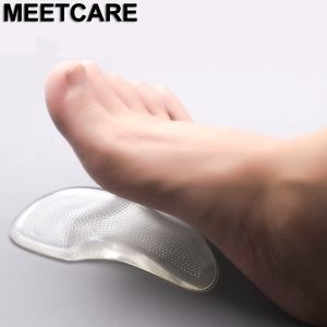 Medical Silicone Massagem Plano Pé ortopédico Arch Suporte Gel Pads Mulheres antiderrapante Pernas sapatos Palmilhas Tratar valgo Pés X O Tipo