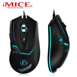 Imice x8 USB Wired Gaming Mouse 3200 DPI Ratos Ajustáveis ​​Gamagem óptica ergonômica para laptop PC Mouses