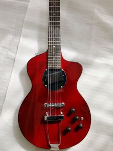 Özel Rick Turner Modeli 1 C-LB Lindsey Buckingham Burgonya Kahverengi Yarı Hollow Elektro Gitar Siyah Vücut Bağlama, 5 Adet Maple lamine