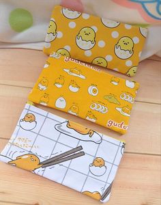 Ivyye 1pcs Lazy Gudetama Anime Cosmetics Bags Canvas Zipper School Pencil Case Storag