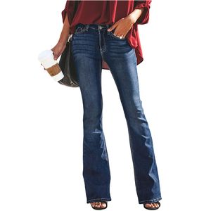 Jeans femininos 2021 inverno cintura alta vintage flare para mulheres pretas sino bell denim mulher magro mais tamanho feminino pants de perna