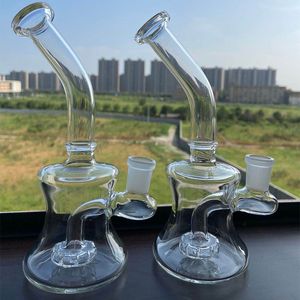 Mini nargile cam bong su boruları 6.7 inçler küre recycler fıskıcı ile kase yağı teçhizat borusu duman aksesuarı