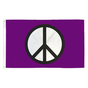 3x5ft Peace Symbol purple Flag, All Country 100% Polyester Single Side Printing, Outdoor Indoor Free Shipping