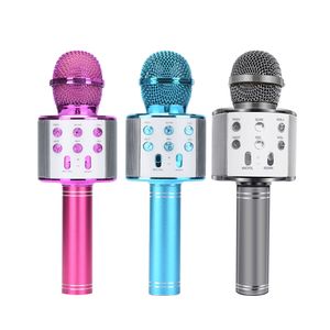 Bluetooth Microfone Sem Fio WS-858 Handheld Karaoke Mic USB KTV Player Bluetooth Speaker Record Microfones Microfones WS858