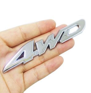 Adesivo de metal cromado estilo de carro 4WD Emblema decalque para SUV Tronco traseiro off-road Highlander RAV4 Tiguan