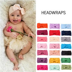 Düz renkli bowknot kafa bandı sevimli bebek düğüm saç bantları kaput kafa kafalı manşet çocuk moda ve kumlu hediye