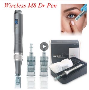 2021 Professional Dr Pen M8-W перезаряжаемая беспроводная игла для микронидлинга Derma Stamp уход за кожей MTS против шрамов от угревой сыпи с картриджем