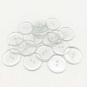 200pcs 25mm Resin Clear Transparent 2 Holes Buttons Round Sewing Accessories DIY Crafts Embellishments Accessories