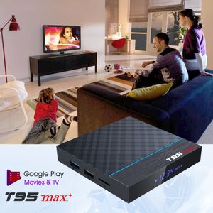 T95 MAX Plus Amlogic S905X3 TV Box Android 9.0 4 GB 64 GB Supporto Dual Wifi 8K 24fps Netflix Smart TV