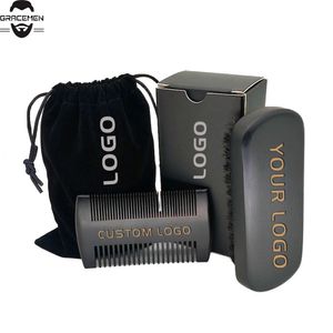 MOQ 100 шт. Black Beard Kit OEM ODM пользовательских логотипов волос бороды для бороже по уходу за коэффициентами для ухода за расчески в подарочной коробке и бархатной сумке с индивидуальными логотипами