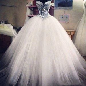 Vintage Prenses Balo Gelinlik 2021 Sevgiliye Korse Kat Uzunluk Gelin Elbise Boncuk İnciler Vestido De Novia Artı Boyutu