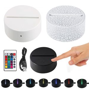 3D lâmpada titular lâmpada touch bases noite luzes usb decor decoração de iluminação de iluminação 7 cores luz luz para quarto criança criança festa