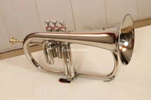 Brand New Bb Flugelhorn Silver Plated High Quality Musical Instruments Professional with Case Mouthpiece Free Shipping