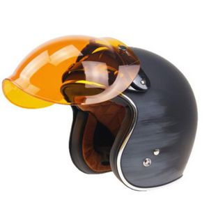 Motosiklet Motosiklet Ayaklı Aşağı Retro Kask Visor Kabarcık Kalkanı Mercek Tabanı