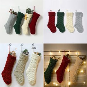 Örgü Noel Çorap Akrilik Örme Çorap Kırmızı Yeşil Beyaz Gri Noel Ev Dekoratif Hediye Sock Asma