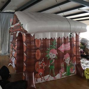4x4m Christmas house inflatable Xmas santa grotto with complete digital printing from ace air art