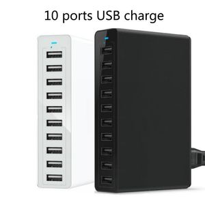 50W 10-портовые зарядные устройства USB для смартфонов PC Multi Chargets с US Au Eu UK Plug