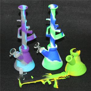 Beakers Silicone Tubulação de água Acessórios de silicone não-vara com tigela de vidro