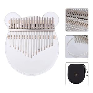 Freeshipping Acrylic 17 Ключ Прозрачный Thumb фортепиано с тюнером Молоток Gig Kalimba Case Manual