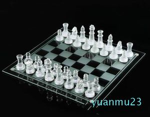 Оптовые-25 * 25 см K9 Стекло шахматная средняя борьба Упаковка Международная шахматная игра Высокое качество Международный шахматный набор упакован хорошо