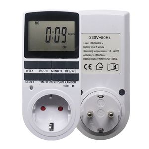 Electronic Digital Timer Switch EU FR BR Plug Kitchen Timer Outlet 230V 50HZ 7 Day 12 24 Hour Programmable Timing Socket