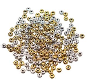 1000pcs Silver Gold Plated Spacer Flower Metal Beads For Jewelry Making Diy Bracelet Necklace Accessories 4mm