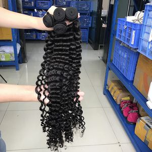 Новый стиль глубокая волна натуральные волосы девственницы пакеты высочайшего качества гламурной кутикулы человека выровнены волосы для черных женщин