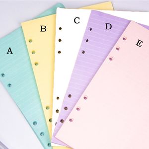 A6 Loose Leaf Paper Refill, 5 Colors Spiral Binder Index Filler Inner Pages for Daily Planner