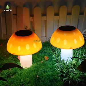 Solar Mushroom Lights LED Outdoor Landscape Lighting, Waterproof Energy-Efficient Patio Decor Lamp, IP65 Warm White/White