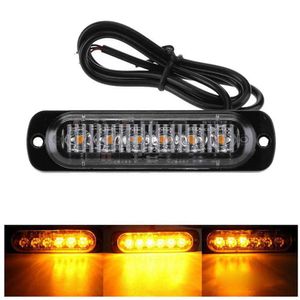 6LED Ultra-ince Araba Yan Marker Işıkları Kamyonlar için Strobe Flaş Lambası LED Ambulans Yanıp Sönen Flaşer Acil Durum Yapım Işıkları