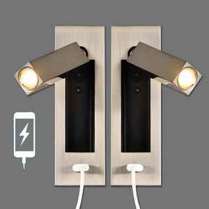 Topoch USB LED APTONLAR LAMBA YATAK ODASI Başlık Okuma Işık Çatı katı Otel Ev Yatak Duvar Işıkları Alüminyum Kafa Ayarlanabilir Gömülü Kitap Işık Odaklı Işın